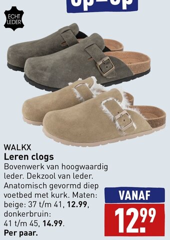 ALDI WALKX Leren clogs aanbieding