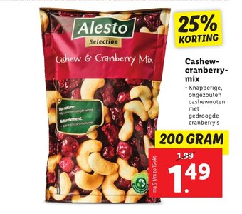 Lidl Cashew & Cranberry Mix 200g aanbieding