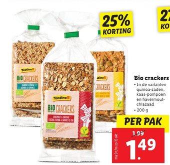 Lidl Bio crackers 200g aanbieding