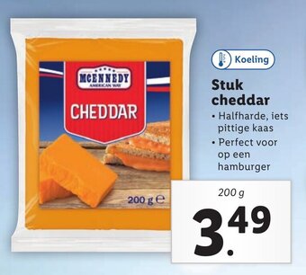 Lidl Stuk cheddar 200 g aanbieding