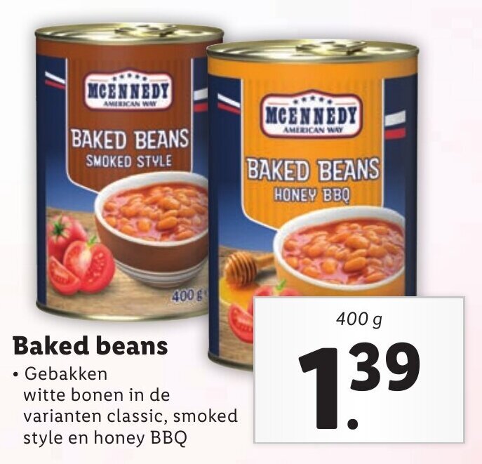 Baked beans 400 g aanbieding bij Lidl