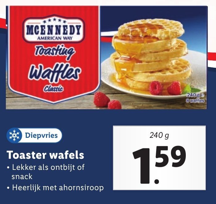 Toaster wafels 240 g aanbieding bij Lidl