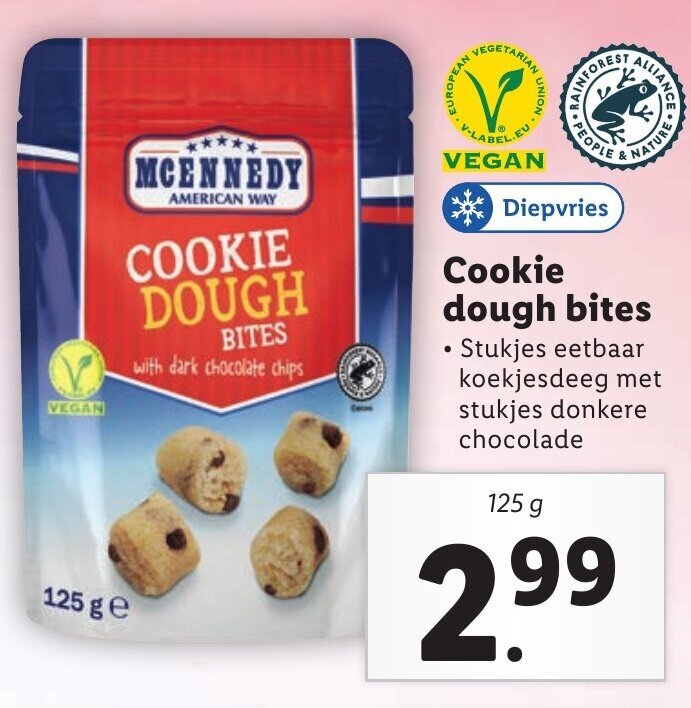 Cookie dough bites 125 g aanbieding bij Lidl