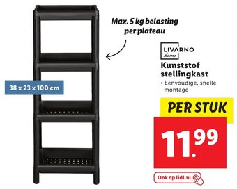 Lidl Kunststof stellingkast 38 x 23 x 100 cm aanbieding