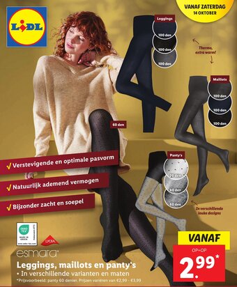 Lidl Leggings, maillots en panty's aanbieding