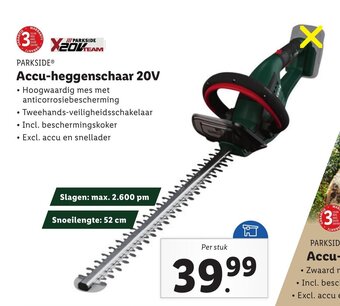 Lidl Accu heggenschaar 20V aanbieding