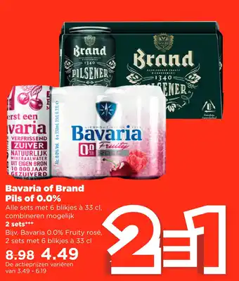 PLUS Bavaria of Brand Pils of 0.0% 33 cl aanbieding