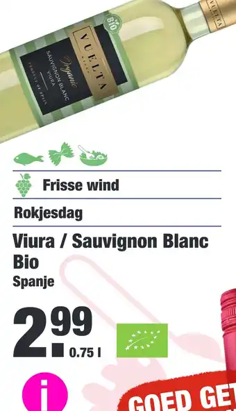 ALDI Viura / sauvignon blanc bio spanje 0,75liter aanbieding