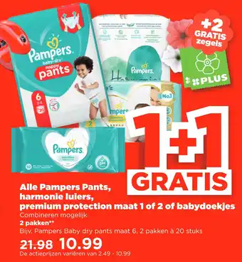 PLUS Alle Pampers Pants, harmonie luiers, premium protection aanbieding