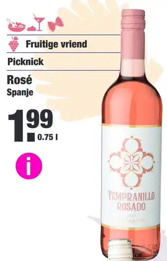 ALDI Rosé spanje 0,75liter aanbieding