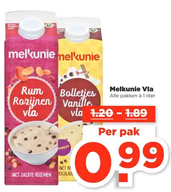 PLUS Melkunie Vla 1 liter aanbieding