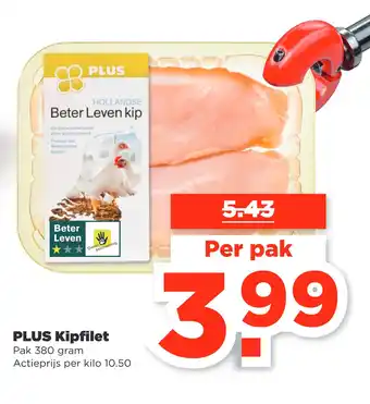 PLUS PLUS Kipfilet 380 gram aanbieding