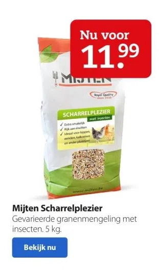 Pets Place Mijten scharrelplezier gevarieerde granenmengeling met insecten. 5 kg. aanbieding