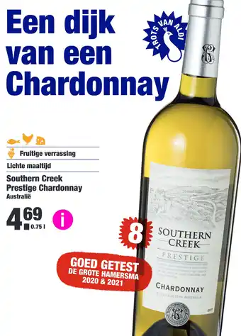 ALDI Southern creek prestige chardonnay australië 0,75liter aanbieding