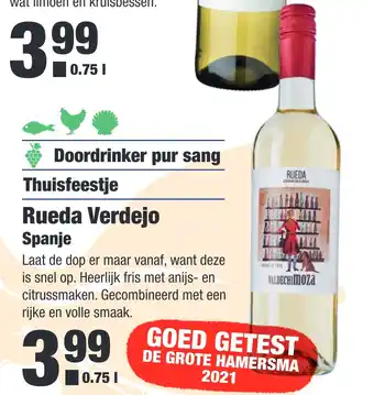ALDI Rueda verdejo 0,75liter aanbieding