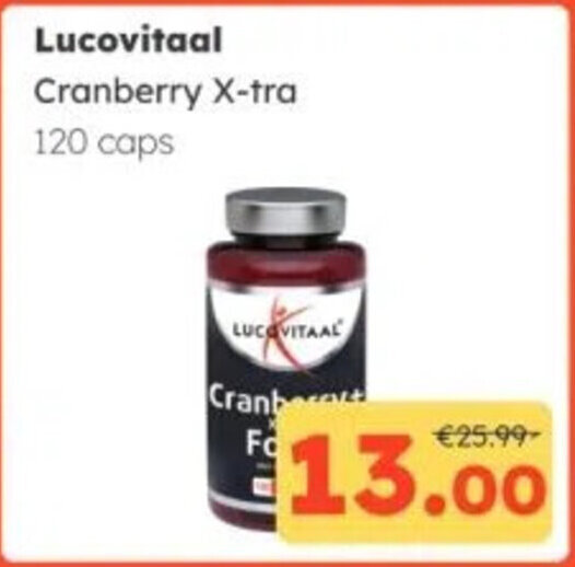 Lucovitaal Cranberry Xtra 120 caps aanbieding bij Ochama