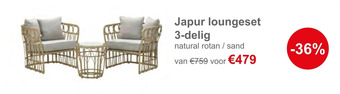 Tuinmeubelland Japur loungeset 3-delig aanbieding