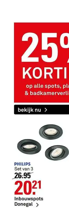 Karwei Inbouwspots Donegal 25% Korting aanbieding