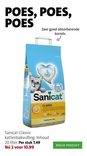 Intratuin Sanicat Classic Kattenbakvulling 20 liter aanbieding