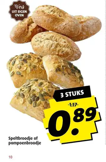 Boni Speltbroodje Of Pompoenbroodje aanbieding