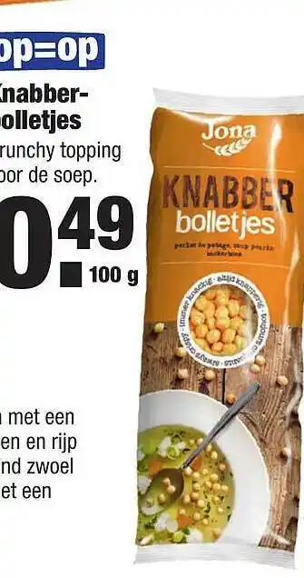ALDI Knabber Bolletjes 100g aanbieding