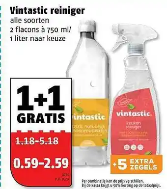 Poiesz Vintastic Reiniger 1+1 Gratis aanbieding