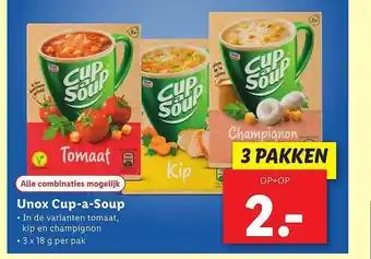Lidl Knorr Unox Cup-A-Soup aanbieding