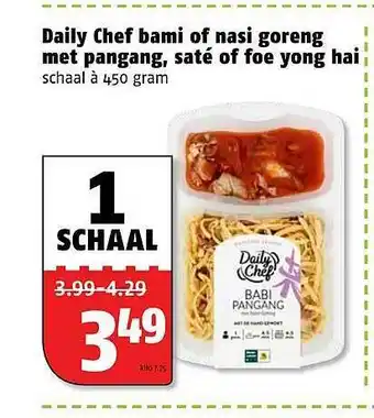 Poiesz Daily Chef Bami Of Nasi Goreng Met Pangang, Saté Of Foe Yong Hai aanbieding