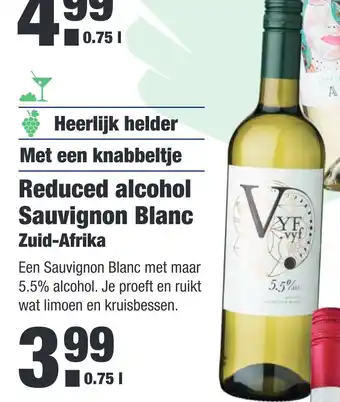 ALDI Reduced alcohol sauvignon blanc 0,75liter aanbieding