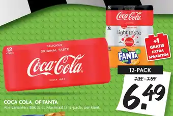 Dekamarkt Coca cola, of fanta 33 cl aanbieding