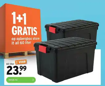 GAMMA Op Opbergbox Store It All 60 Liter 1+1 Gratis aanbieding