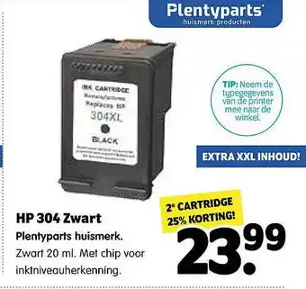 Plentyparts HP 304 Zwart Inktcartridge Plentyparts Huismerk aanbieding