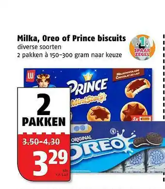 Poiesz Milka, Oreo Of Prince Biscuits aanbieding