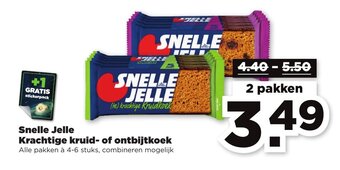 PLUS Snelle Jelle Krachtige kruid of ontbijtkoek 4-6 stuks 2 pakken aanbieding