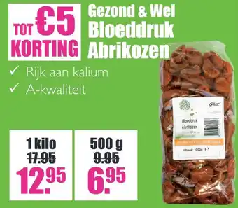 Gezond & Wel Gezond & wel bloeddruk abrikozen 500g aanbieding
