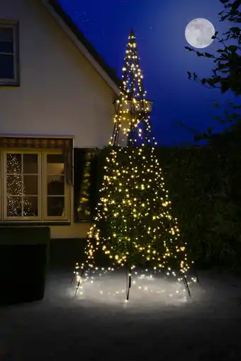 Intratuin Fairybell vlaggenmast kerstboom twinkel h 400 cm met 640 led lampjes warm wit aanbieding