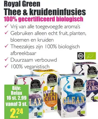 Gezond & Wel Royal green thee & kruideninfusies aanbieding