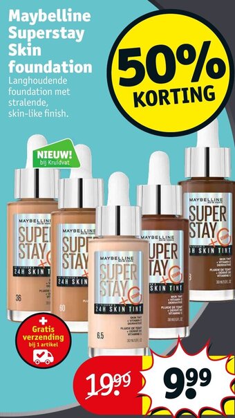 Kruidvat Maybelline Superstay Skin foundation aanbieding