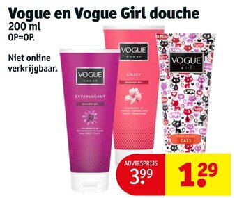 Kruidvat Vogue en Vogue Girl douche 200ml aanbieding