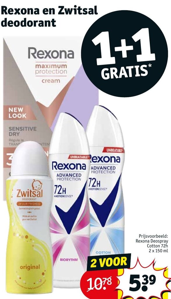 Rexona en Zwitsal deodorant aanbieding bij Kruidvat