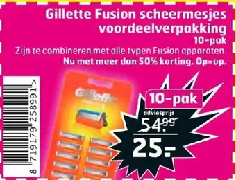 Trekpleister Gillete fusion scheermesjes voordeelvrpakking aanbieding