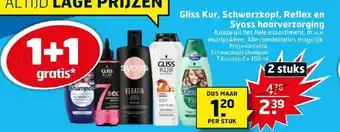 Trekpleister Gliss kur, schwarzkopf, reflex en syoss haarverzorging aanbieding