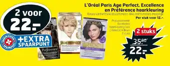 Trekpleister L'oreal paris age perfect, excellence en preference haarkleuring aanbieding