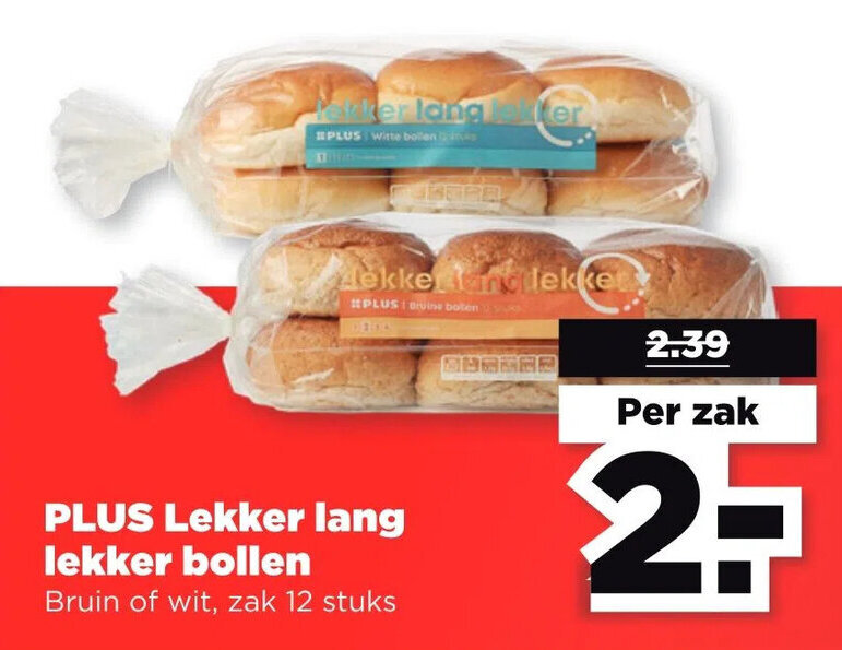 PLUS Lekker lang lekker bollen aanbieding bij PLUS
