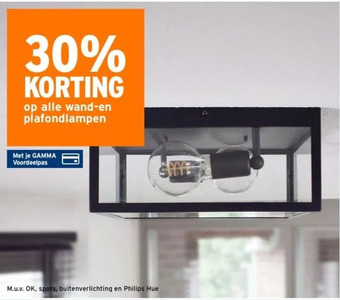 GAMMA 30% korting op alle wand- en plafondlampen aanbieding