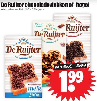 Dirk De Ruijter chocoladevlokken of -hagel aanbieding