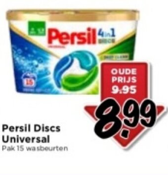 Vomar Voordeelmarkt Persil Discs Universal Pak 15 wasbeurten aanbieding