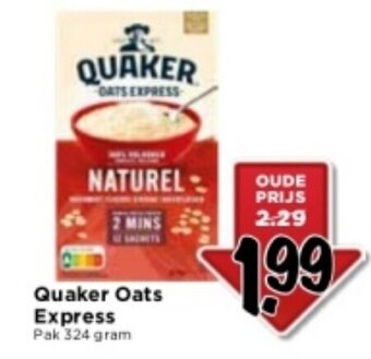 Vomar Voordeelmarkt Quaker Oats Express Pak 324 gram aanbieding