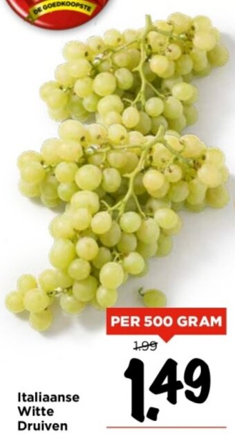 Vomar Voordeelmarkt Italiaanse Witte Druiven 500g aanbieding