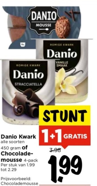 Vomar Voordeelmarkt Danio Kwark of Chocolademousse aanbieding